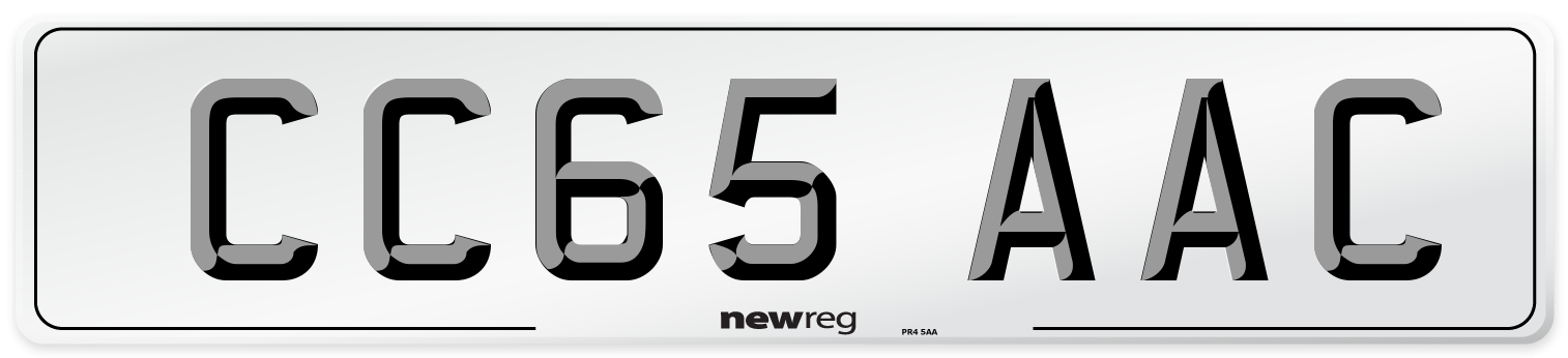 CC65 AAC Number Plate from New Reg